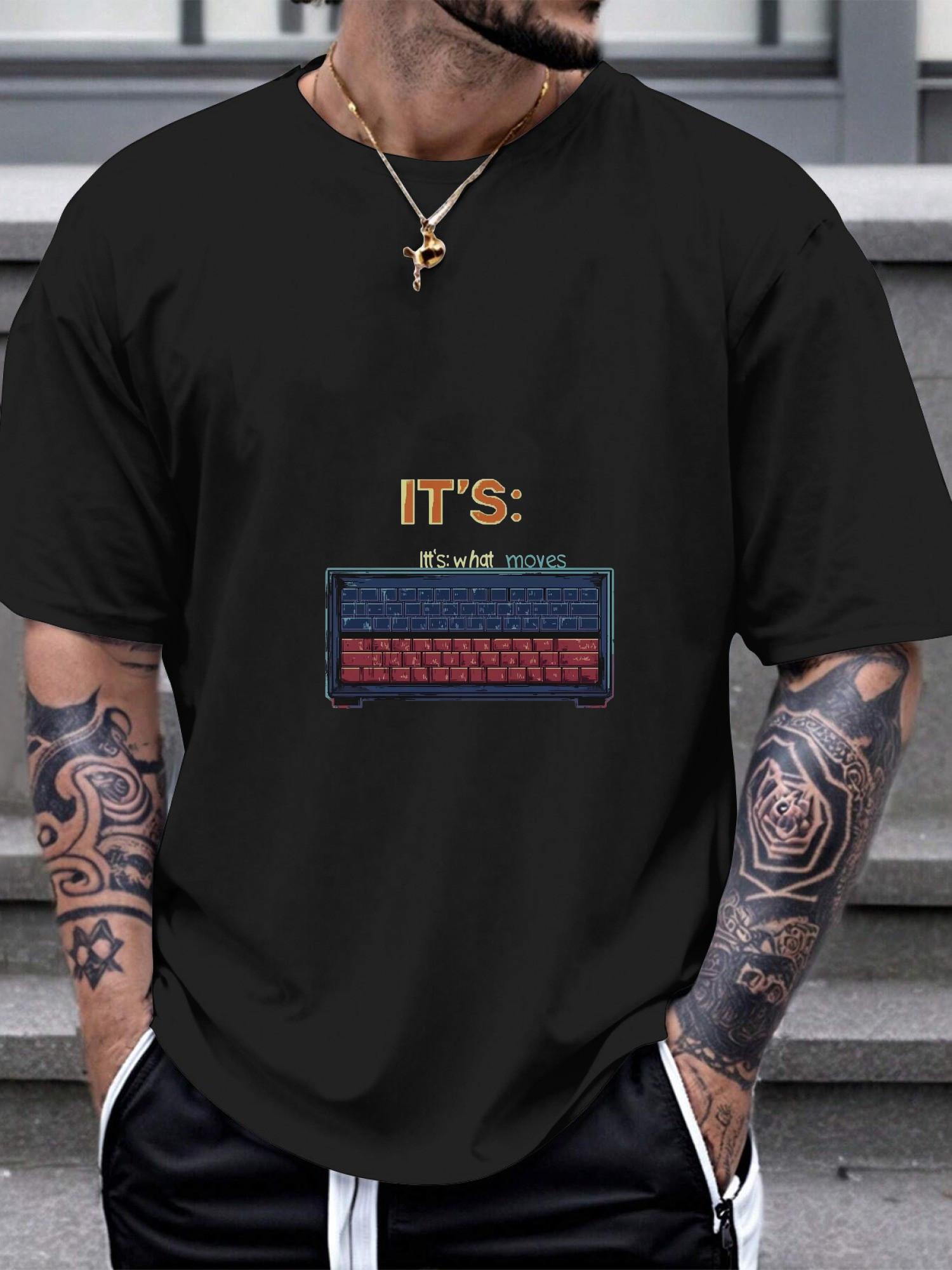 

1pc Retro Gaming Pixel Art T-shirt - W A S D Keyboard Design with It s Keywave Moments Slogan XL