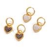 1 Pair Heart Hoop Earrings Glitter Zircon Dangle Earring Lock Shape Ear Hook Jewelry Fashion Accessory for Banquet