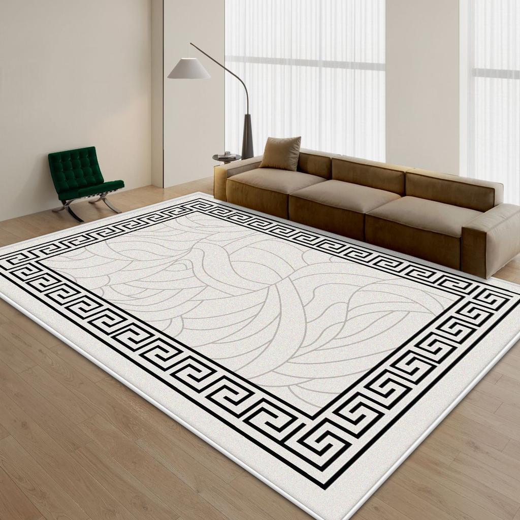 Chinese Style Stripe Living Room Carpet Minimalism Decoration Home Bedroom Bedside Non-slip Rug Easy Clean Washable Floor Mat