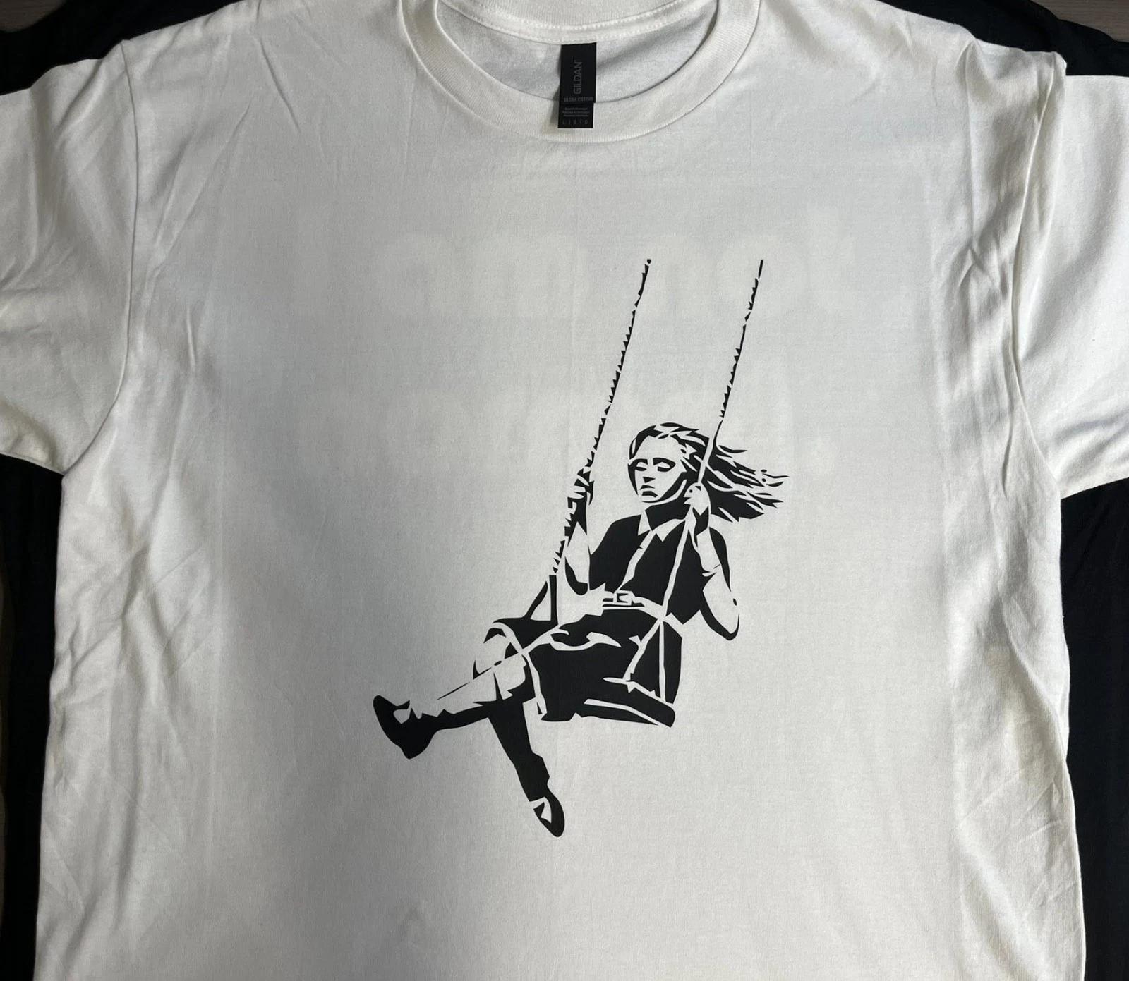 Banksy Girl Swing T shirt tee Street Art Artist M