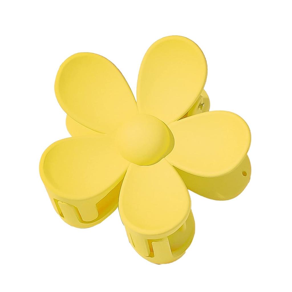 Yellow Hair Claw Clips Flower Shaped Plastic Jaw Clips Anti-scratch Smell-less Useful Hold Tightly Light Hair Accessories for Beauty and Personal