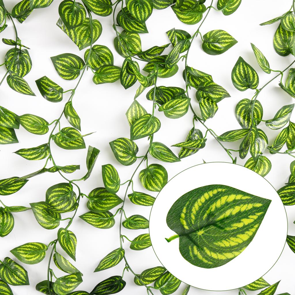 Artificial Ivy Leaf Rattan Creeper Leaves Vine Hanging Garland DIY Fake Flowers Plants for Garden Wedding Party Home Decor 2.4m
