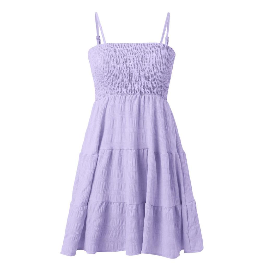Women's Clothing, Summer New Styles, One Cut Collar, Slim Camisole, Solid Color, Versatile, Dress