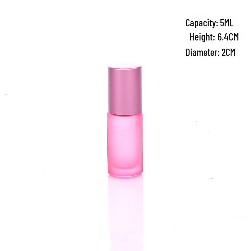 Frosted Roll-on Essential Oil Bottle - Colored Glass Perfume Roller, Eye Cream Massage Stick
