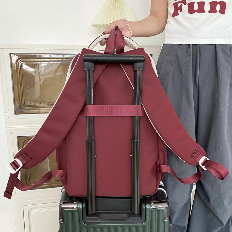 Cartoon-Rucksack mit Kontrastfarbe für Mittelschüler, leichter Schulrucksack, Damenrucksack mit großem Fassungsvermögen