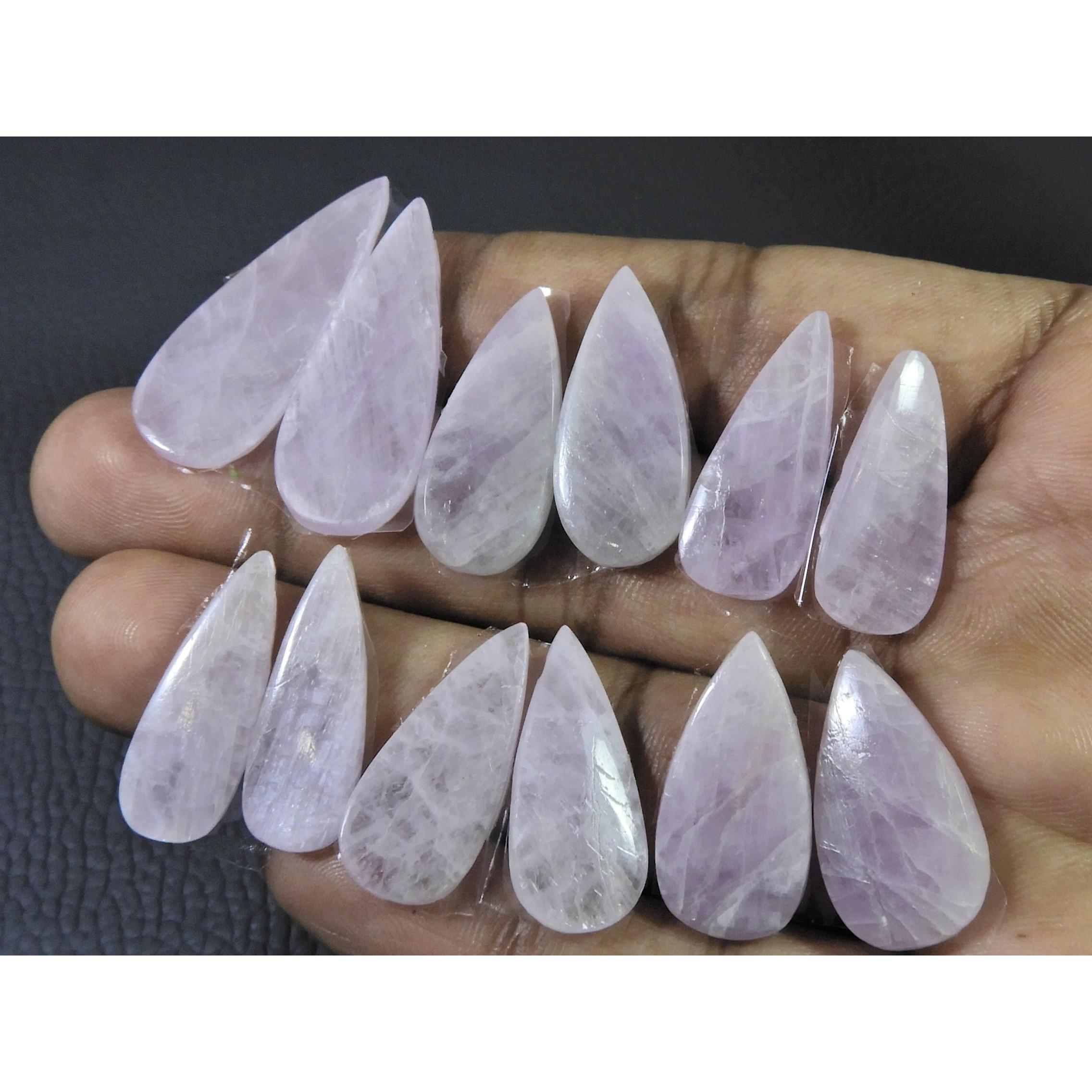 

137Cts. Натуральный розовый кунцит, парный, кабошон-груша, драгоценный камень 06 партий C-386