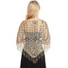 Hollow Triangle Sequin Lace Shawl Bridal Wedding Women Luxury Party Wrap Female Shiny Glitter Stole Club Scarf with Tassel