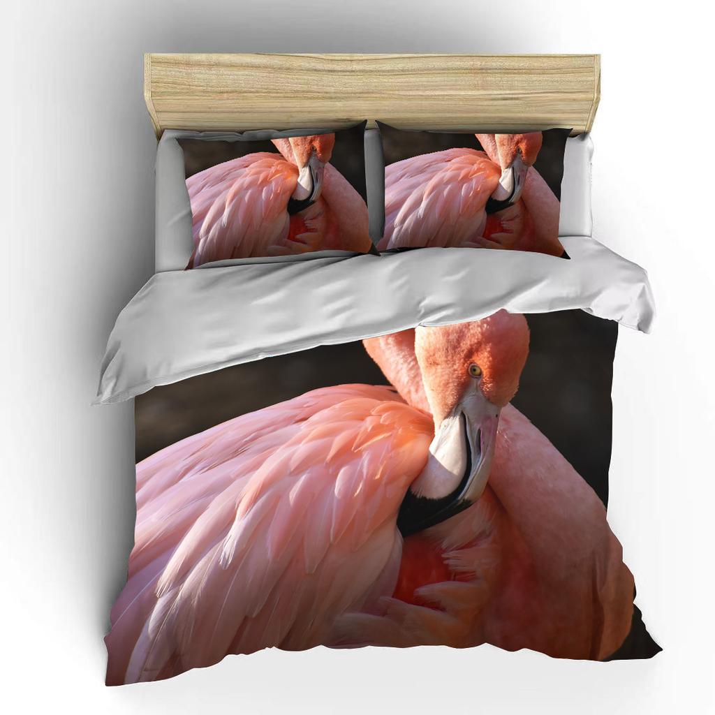 Flamingo cartoon cute bear kawaii Christmas gift king size double bed bedding set microfiber or polyester duvet cover set