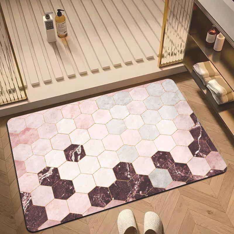 Diatom Mud Floor Mat Bathroom Water-absorbing Quick-drying Floor Mat Entrance Wear-resistant and Easy-to-take-care Door Mat