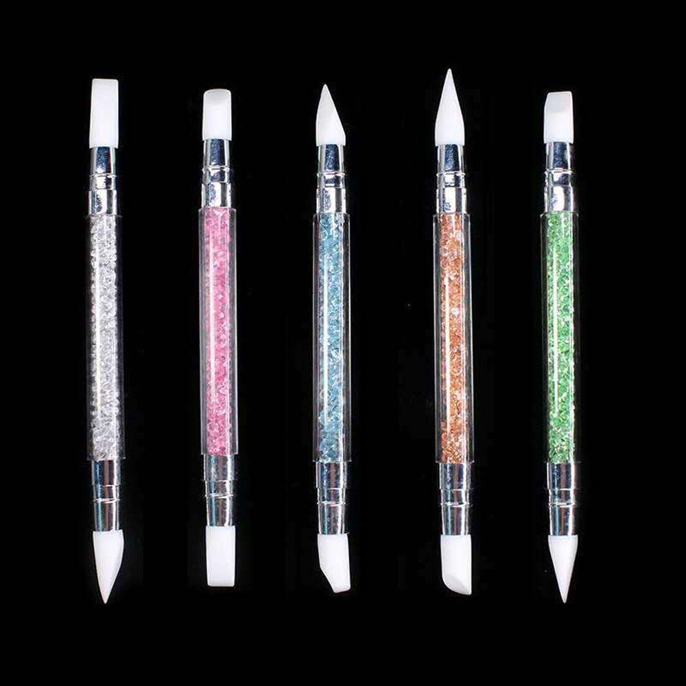 DIY Dotting Manicure Accessories Silicone Nail Brush Painting Brushes Sculpture Pen Carving Pen