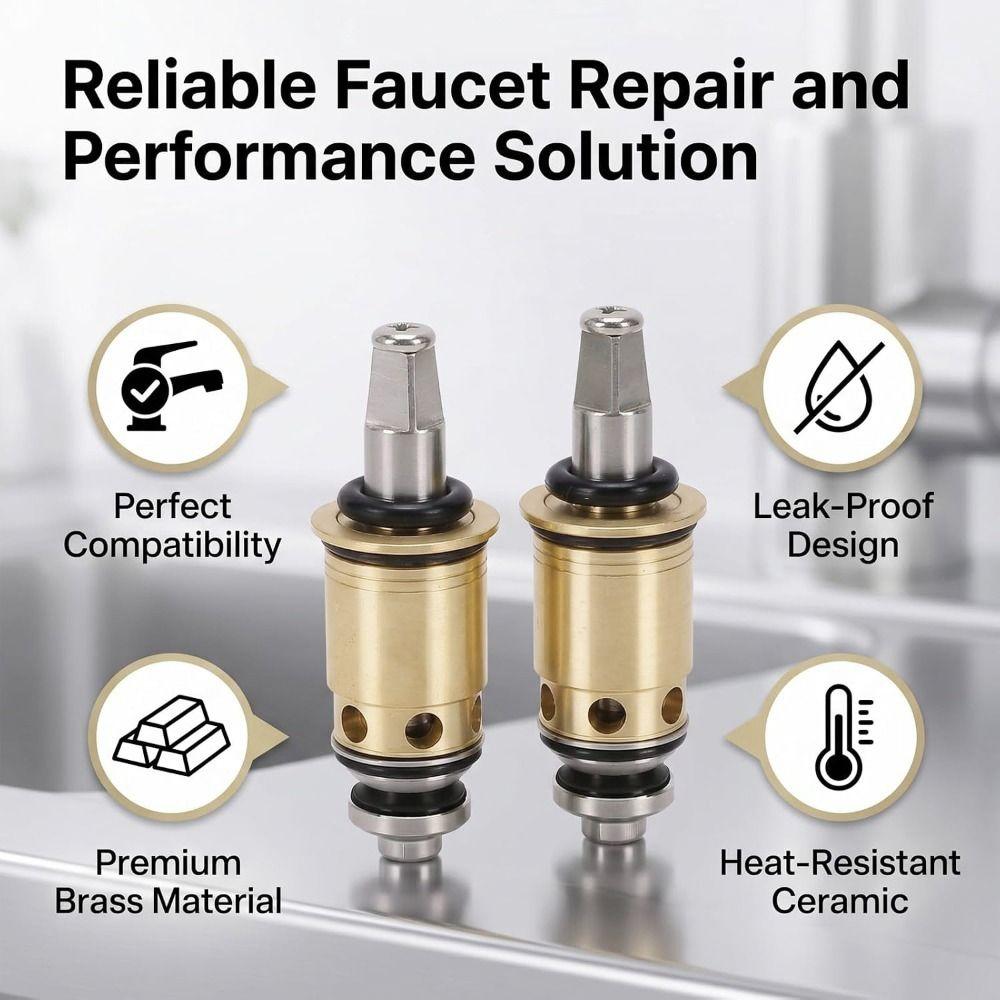 2pcs set Hot Cold Water Faucet Cartridge Brass Material Water Valve Core For Faucet Repair