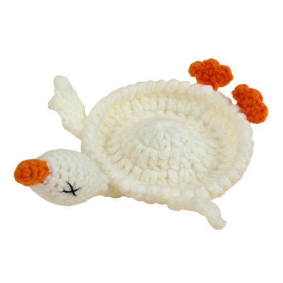 Crochet Animal Coaster, Fun Little Animal Coasters, Cute 3D DIY Handmade Funny Animal Cup Mats for Beginners Adults, Decorative Drink белый