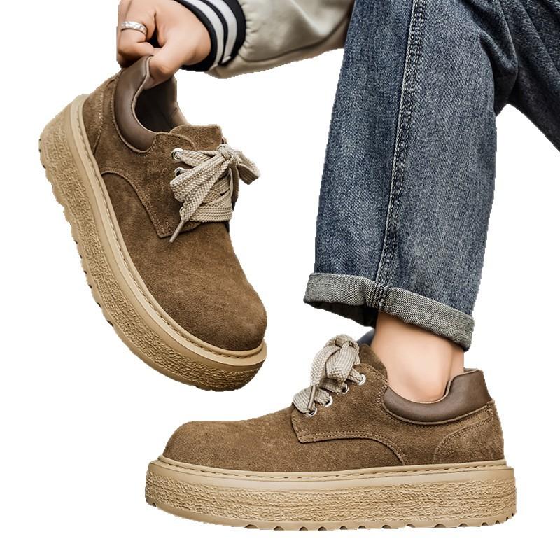 Chaussures Homme Style Britannique Rétro Décontracté Workwear Imperméables Antidérapantes Sports Semelle Épaisse Augmentant la Hauteur Derby Tendance