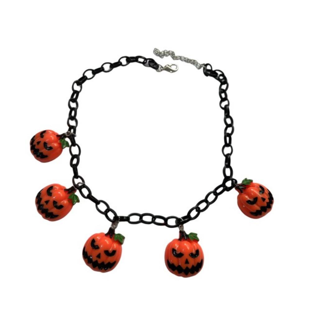 

Gothic Pendant Collarbone Chain Cosplay Girl Neck Chain for Party Prom Halloween Pumpkin