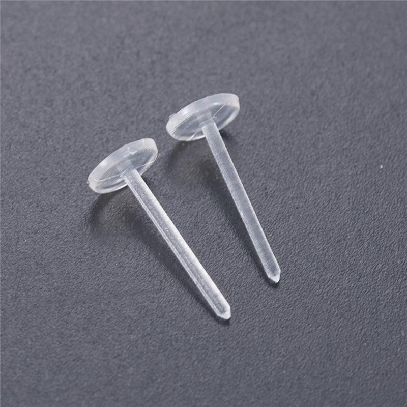 50-Piece Set: Transparent Japanese & Korean DIY Earrings - Eco-Friendly, Non-Allergic Ear Plugs & Needles