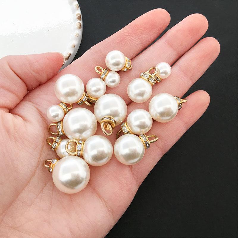 50 KC Gold & White K Dot Diamond Pearl Hair & Clothing Accessories