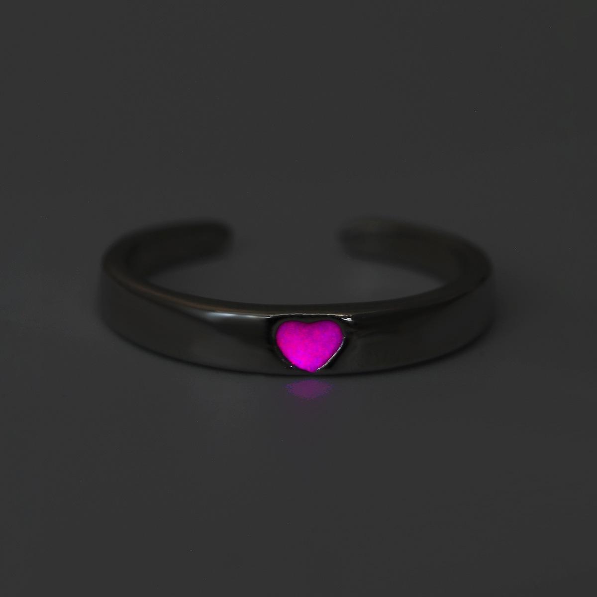 Светящееся регулируемое кольцо для пары в форме сердца - Японский корейский стиль