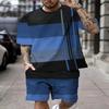 2025 Summer new men's short sleeve T-shirt Street fashion outdoor beach shorts Summer 3D printing