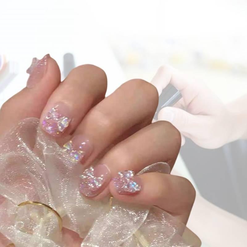 Nail Art Wearable Lovely Nail Removable Glittering Butterfly Bow Fashion Super