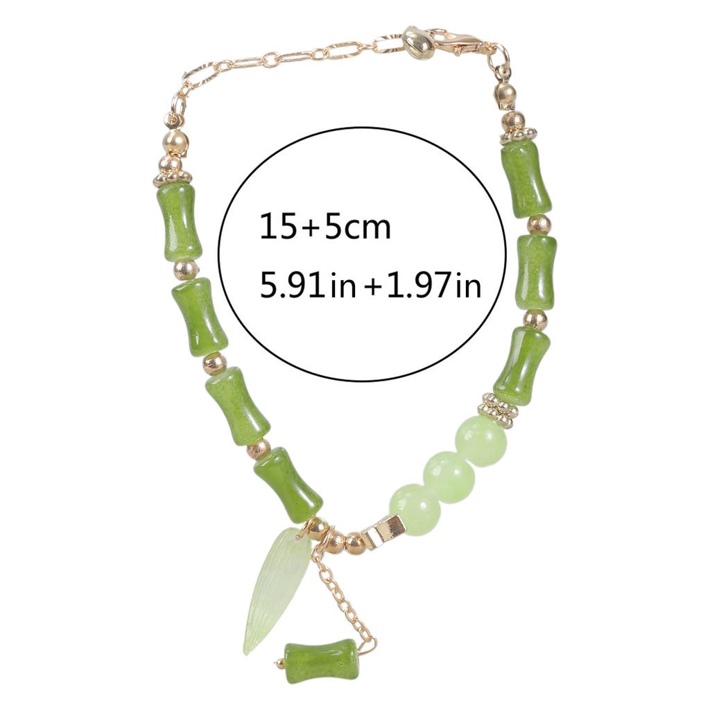 Chinese Style Simulated Bamboo Bracelet Bamboo Joint Bracelet Charm Bracelet Resin Material Wrist Jewelry for Daily Wear