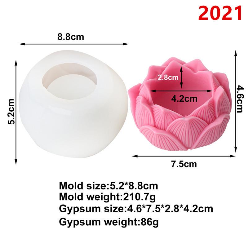 Lotus Candlestick Silicone Mold 3D Buddha Statue Shape Candle Mold Aromatherapy Gypsum Mold Concrete Plush Flower Pot Mold