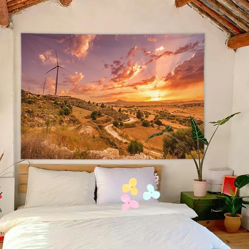 Sea View Mount Fuji Pattern Bedroom Living Room Tapestry Home Wall Decoration Tapestry