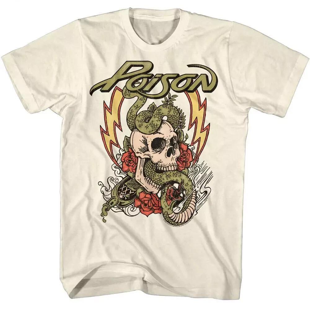Poison Snake Skull Roses Tattoo Men's T Shirt