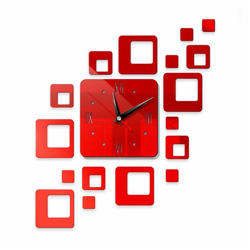 3d Diy Large Wall Clock Mirror Surface Sticker Art Design Office Home Decor
