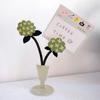 Memo Holder Acrylic Flower Card Holder Flower Shaped Flower Desk Paper Clip  Postcard Holder