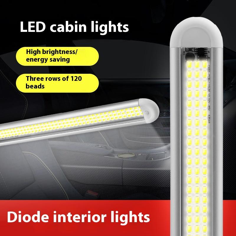 1 Set 80/120LEDs 12-85V Car Reading Lamp With Swicth High Brightness Car Interior Light For Van Lorry Truck RV Camper Dome Light