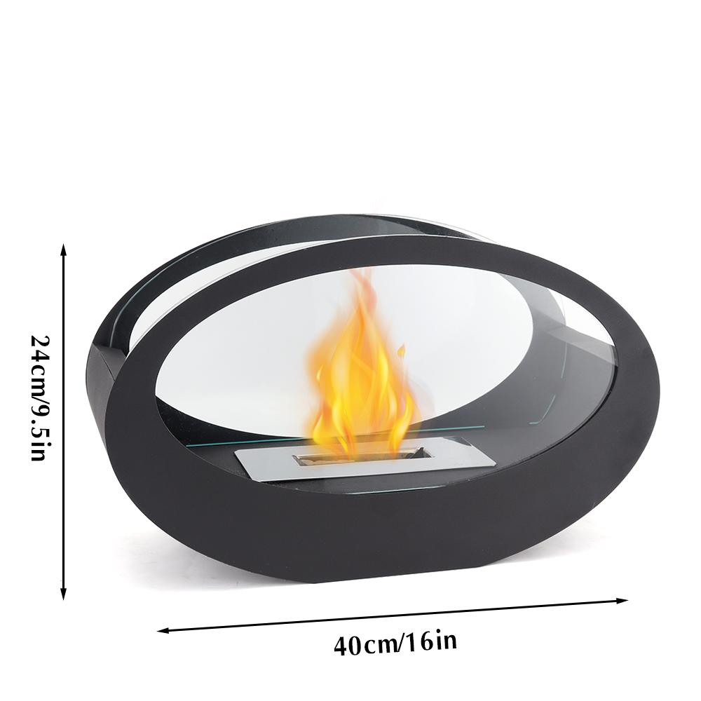 EU Stock Elegant Oval Tabletop Fireplace Clean Bioethanol Decorative Fireplace Restaurant Bar Portable Fireplace for Indoor