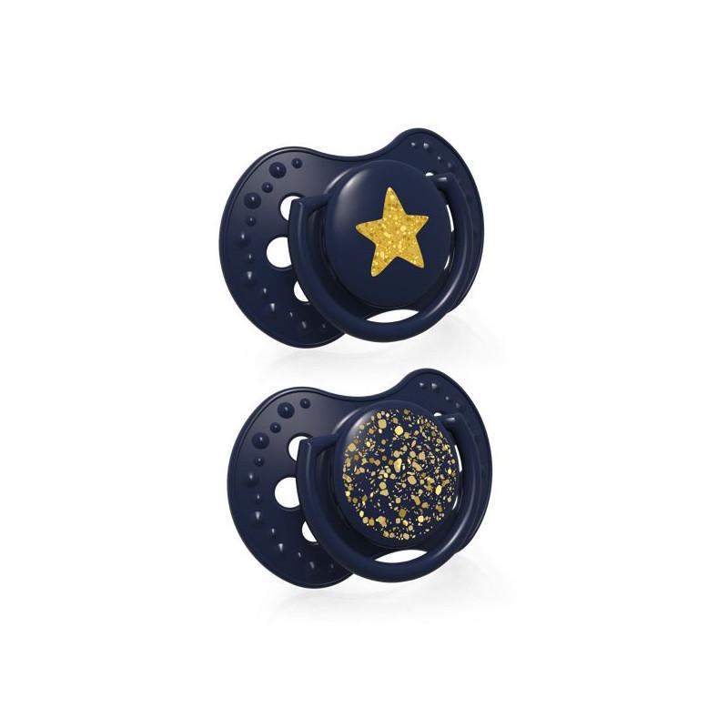 LOVI 22/892 Dynamic silicone pacifier 0-3m 2 pcs Stardust blue
