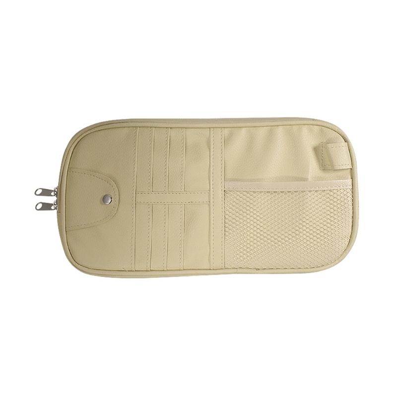 Automotive Sun Visors Storage Holder With Tear Resistant Fabric For Vehicle Shade Regulation And Document Organization