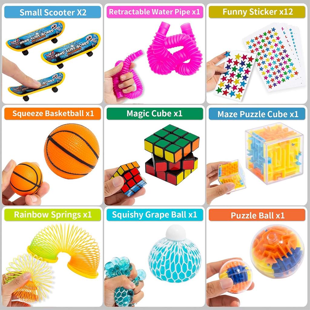 76 Pack Sensory Fidget Toys Set, Stress Relief and Anti-Anxiety Bundle Sensory Toys for Kids Adults, Cool Fidget Packs with Mochi Squishy, Magic