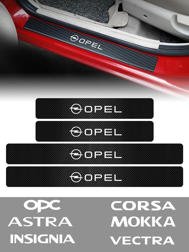 AAAYT1 4PC Carbon Fiber Car Door Sill Protector Film Auto Threshold Stickers For Opel Mokka Corsa Meriva Zafira Astra H G Vectra Antara