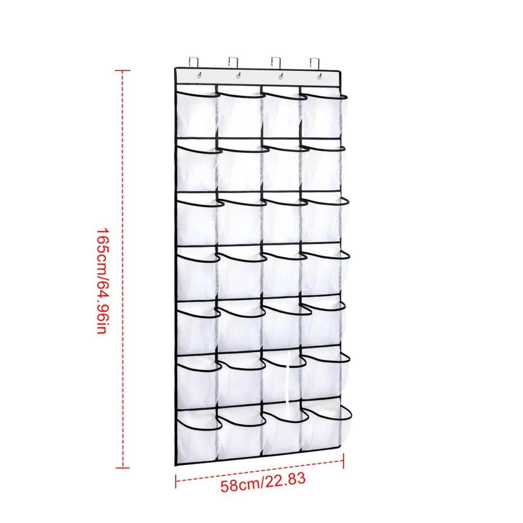 Hanging Shoe Organizer with 28 Pockets Large Capacity for Bedroom, Students