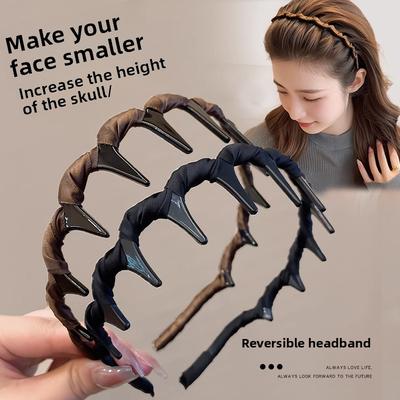 Wavy Headband for Women, High-top Headband with Teeth, Anti-slip Hair Clip, Elegant Hair Accessory
