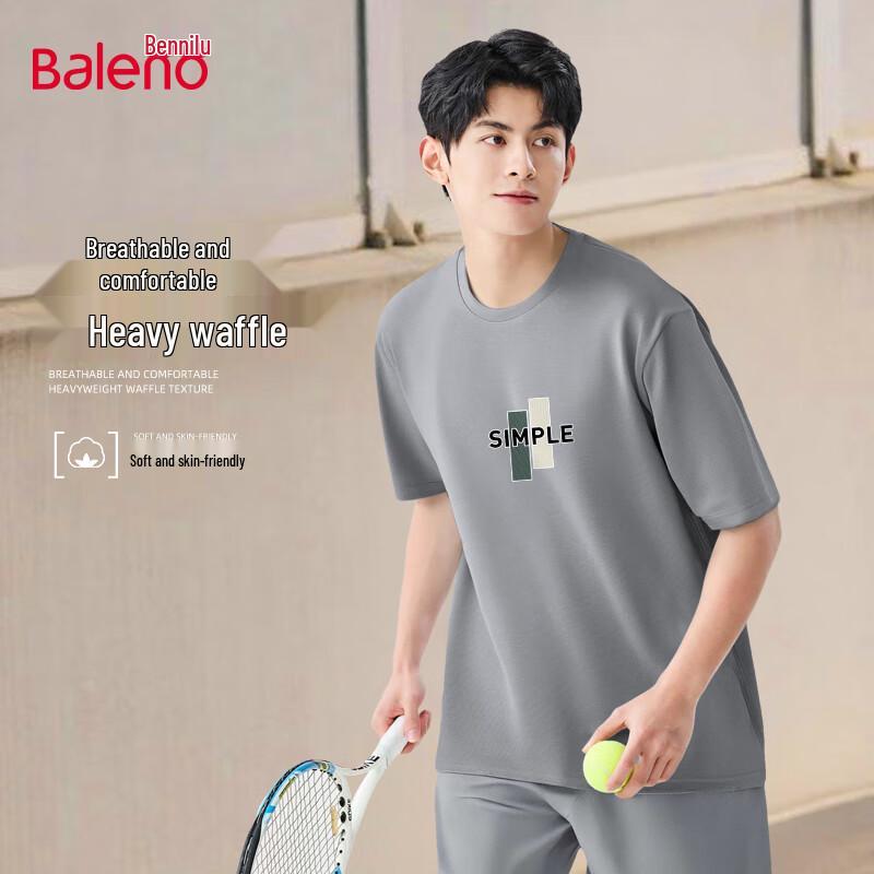 Baleno Men s Waffle Knit Breathable Short-Sleeve T-Shirt 5XL