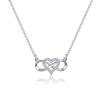 925 Sterling Silver Personality Creative Bond Love Zircon Necklace Birthday Party Anniversary Gift