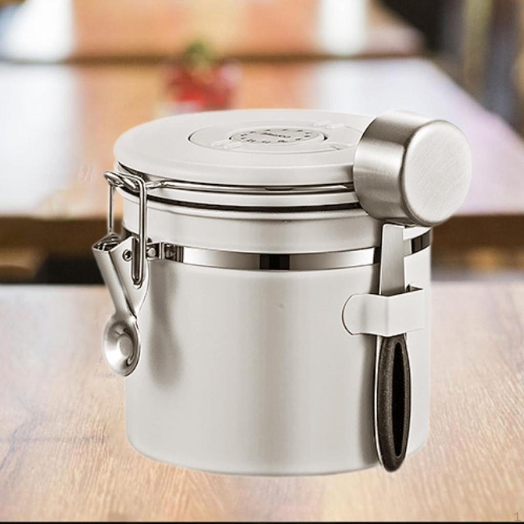Coffee Canister Airtight Storage Container Stainless Steel Bean Jar with