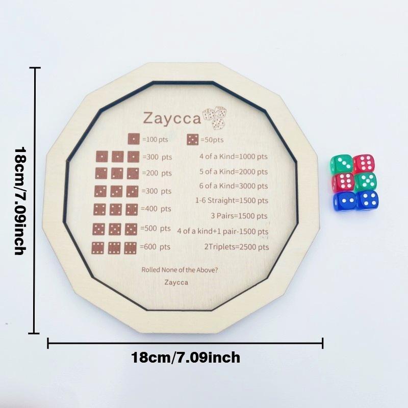 Solid Wood Farkle Dice Rolling Tray, Classic Luck Dice Game Accessory for Tabletop Board Game 18*18cm