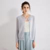 Women's Gold Sand Cashmere Cardigan - Twisted Cable Knit, Round Neck, Striped, Slim Fit, Autumn/Winter Sweater.