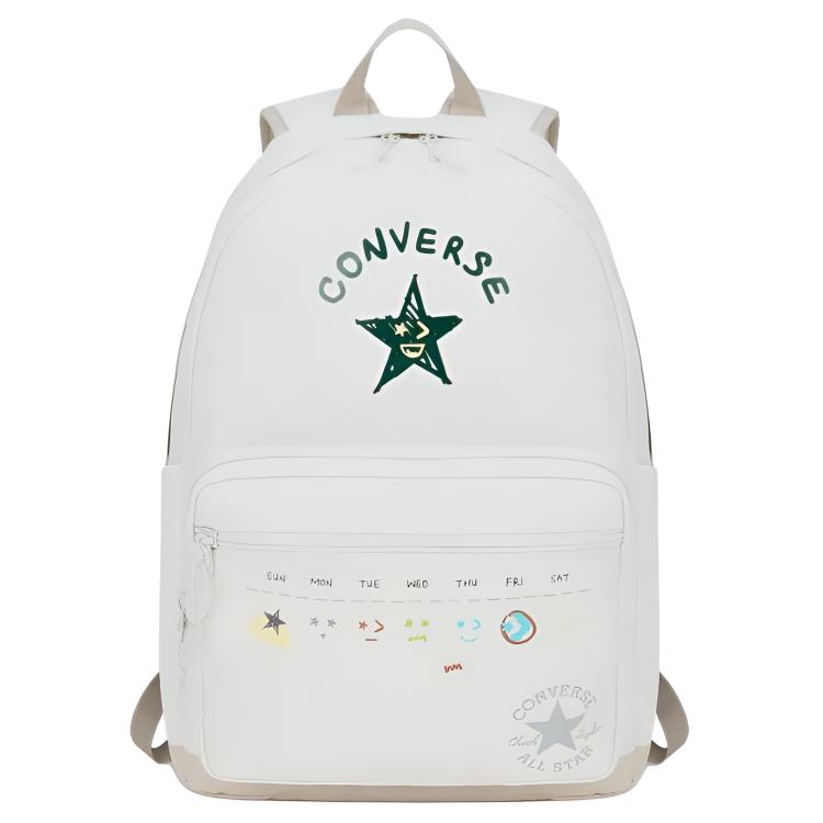 Converse Go 2 25L Brand Logo Mesh Print Pattern Polyester Backpack Regular Unisex Couple Unisex backpack White UA5800-K40 White