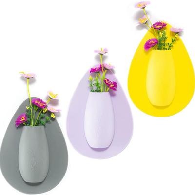 Silikon Blumenvase Selbsthaftend Hydrokultur Pflanzgefäß Aufkleber Wand für Glaswand Fenster Party Hochzeit Festival Zuhause
