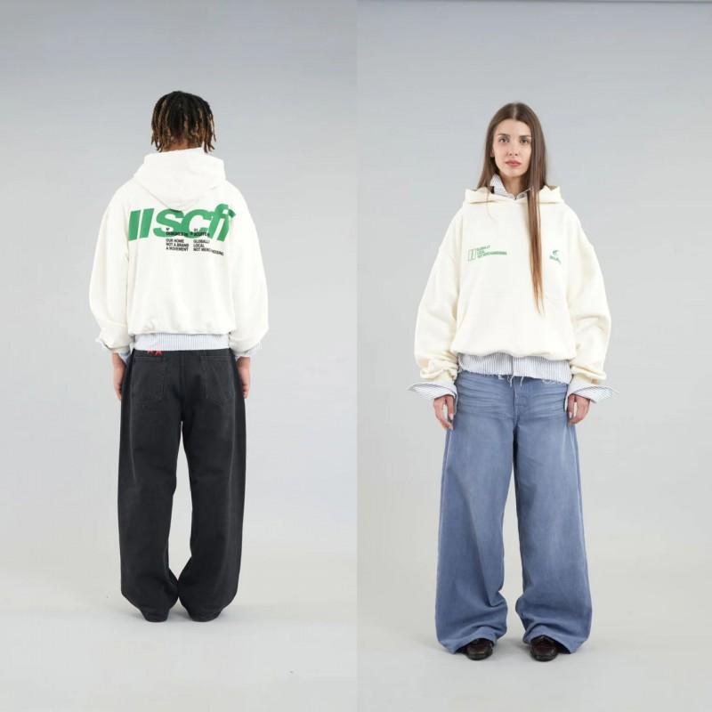 Felpa con cappuccio oversize unisex con stampa di lettere vestibilità ampia pullover casual autunno