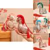 Traditional Horse Plush Toy With Flower Print Design And Tassel Decor For New Year Gifts And Celebrations