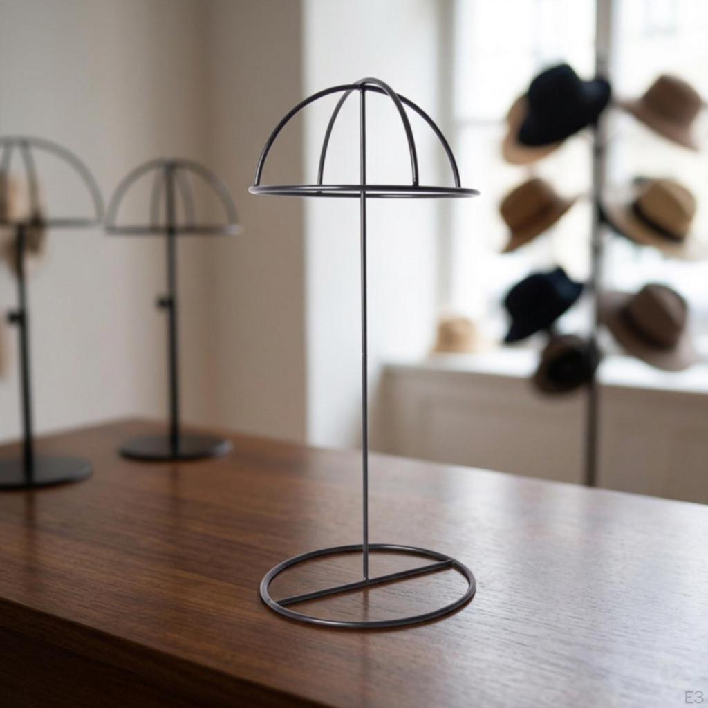 Hat Display Stand Stainless Steel with Dome Support Brushed Metal for Boutiques,