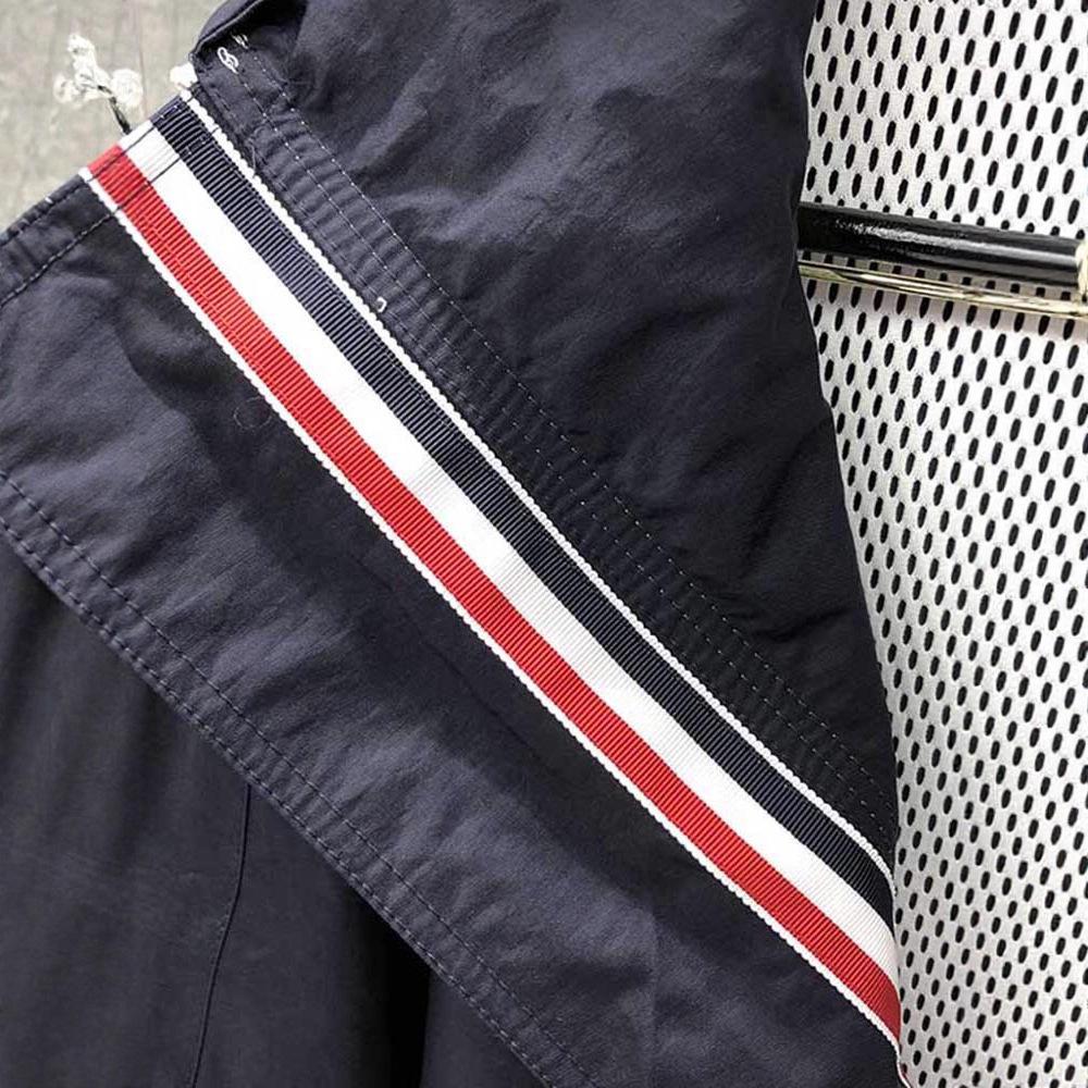 Double Zipper Jacket Men's Loose Hooded Spring and Autumn New Korean Style Windbreaker Casual Versatile Handsome Thin Jacket