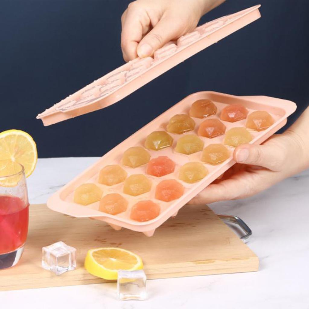 Ice Cube Tray 18 Compartment DIY Ice Cube Molds Mini Ice Storage Box Household Ice Maker Mould for