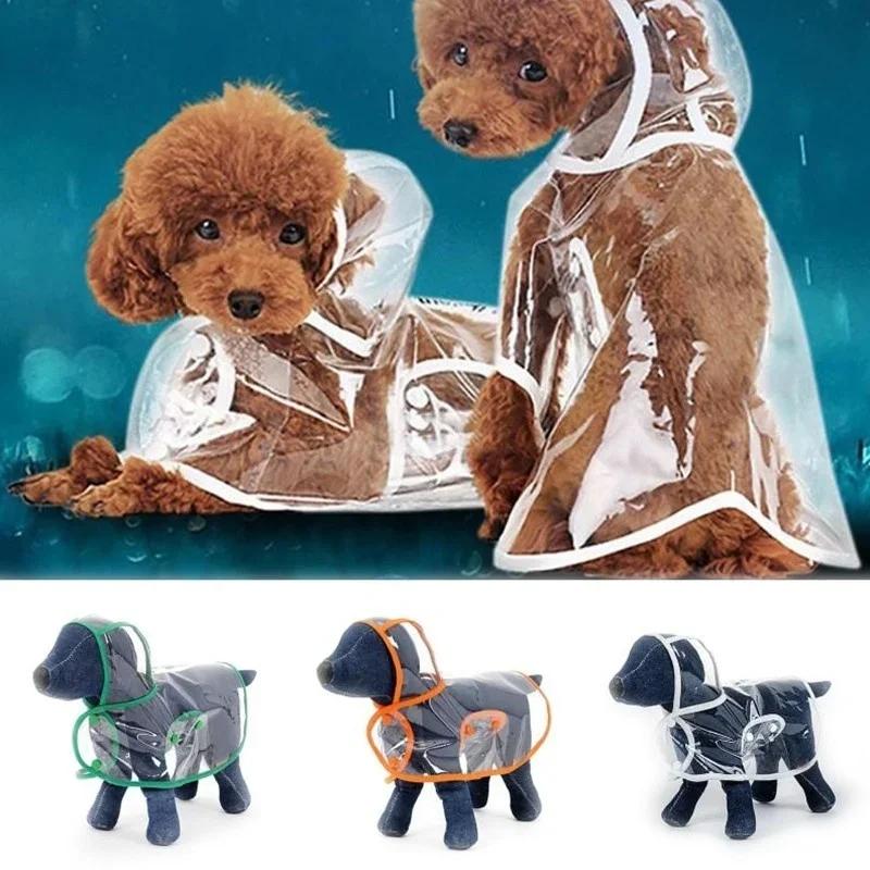 Haustier Hund Welpe Transparent Regenbekleidung Regenmantel Haustier Kapuzenjacke Wasserdicht Jacke Kleidung Zuhause Hundezubehör Regenmäntel
